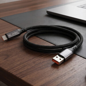 Blavec Cable Zumi braided - USB to Type C - QC 30W 3A LCD display 1 metre Apple CarPlay/Android Auto (CZU-UC3B10) juodos spalvos - Image 3