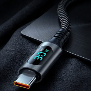 Blavec Cable Zumi braided - USB to Type C - QC 30W 3A LCD display 1 metre Apple CarPlay/Android Auto (CZU-UC3B10) juodos spalvos - Image 5