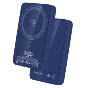 Blavec Power Bank 10000mAh BJ-04 Slim 13,5mm - Type C - 22,5W magnetic Magsafe 3 in 1 (PBBJ04-MC10N) mėlynos spalvos glass - Image 2