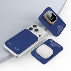 Blavec Power Bank 10000mAh BJ-04 Slim 13,5mm - Type C - 22,5W magnetic Magsafe 3 in 1 (PBBJ04-MC10N) mėlynos spalvos glass - Image 4