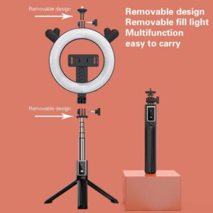 Selfie Stick - with detachable bluetooth remote control, tripod and ring lamp - P40D-3 juodos spalvos - Image 4