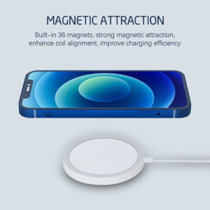 Wireless Induction Charger QI Fast Charge 15W Apple iPhone 15/15 Plus/15 Pro/15 Pro Max/16/16 Plus/16 Pro/16 Pro Max/17/17 Air/17 Pro/17 Pro Max - White - Image 7