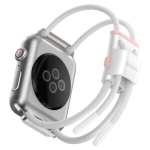 Baseus Adjustable sports strap Let`s Go skirtas Apple Watch 3/4/5/6/SE 38/40mm (LBAPWA4-A24) White-pink - Image 2