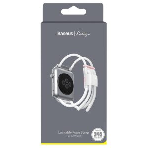 Baseus Adjustable sports strap Let`s Go skirtas Apple Watch 3/4/5/6/SE 38/40mm (LBAPWA4-A24) White-pink - Image 5