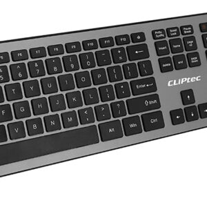 Cliptec Set of multimedia keyboard + optical mouse 1200DPI Slimline Air RZK350 wireless grey - Image 2