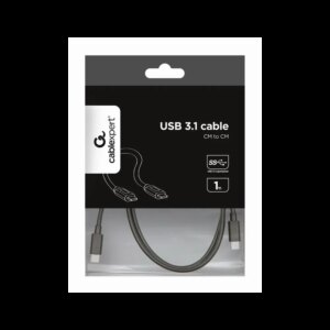 CABLEXPERT USB 3.1 Type-C cable Kabelis | juodos spalvos, 1 m