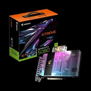 GIGABYTE AORUS GeForce RTX 5080 XTREME WATERFORCE WB GPU | 16GB, GDDR7, OC Edition