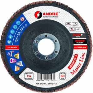 ANDRE LAMELLINIS ŠLIFAVIMO DISKAS 125mm P 60 KERAMINIS MASTER LINE III VERSIJA