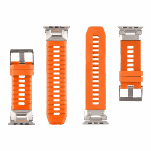 Tactical Tough Band for Apple Watch Ultra Safety Orange/Silver - Image 2