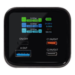Tactical Squad Headquarters 65W 27000 mAh – aukštos galios powerbank: 65W USB‑C, 2× USB‑C + USB‑A, TFT ekranas, aliuminio korpusas ir ekologiška pakuotė. - Image 2