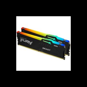 KINGSTON FURY Beast 64GB DDR5 RAM | 6000 MT/s, CL36, 2x32GB, juodos spalvos, RGB