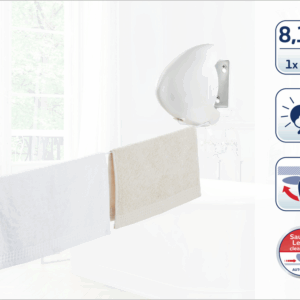 Automatinė skalbinių virvė Leifheit Rollfix Single 80 Longline, 8 m