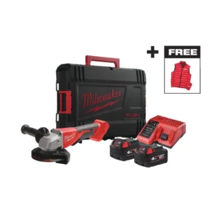MILWAUKEE KAMPINIS ŠLIFUOKLIS 18V 125mm M18BLSAG125XPDMC-402X 2x4,0Ah BL +LIEMENĖ