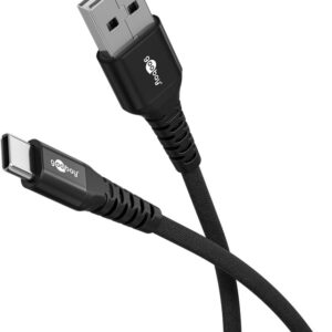 Goobay | USB-C to USB-A Supersoft Textile Cable with Metal Plugs | 74527