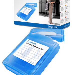Kietojo disko korpusas Logilink 3,5" HDD protection box for 1 HDD, blue