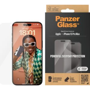 PanzerGlass | Screen protector | Apple | Phone 15 Pro Max | Glass | Transparent