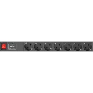 Lanberg Power Distribution unit (PDU) 19" 1U 16A 2m 7X Schuko oulets | PDU-07F-0200-BK