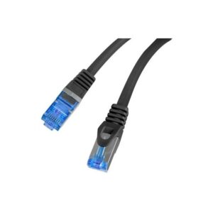 Patch Cord cat. 6 FTP | PCF6A-10CC-0025-BK | S/FTP | S/FTP shielding type – Aluminium braid on wire and each pair foiled additionally. The coating is made of low-smoke and Halogen-free materials (LSZH). Category compliance confirmed by Fluke tester.  Stranded wires made from CCA | Black | 0.25 m