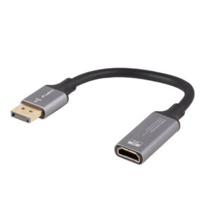 Lanberg Displayport (M) to HDMI (F) Adapter 8K on cable 20cm, Silver | AD-DP-HD-04