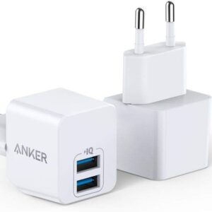 Anker PowerPort Mini Dual Wall Charger 2-Pack Compact USB Charger 2.5A Power