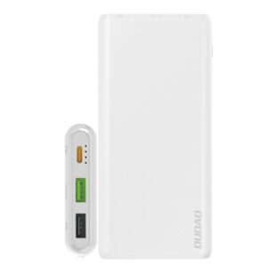 DUDAO PowerBank 2XUSB / 1XUSB TYP-C 10000MAH 18W baltos spalvos