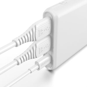 DUDAO PowerBank 2XUSB / 1XUSB TYP-C 10000MAH 18W baltos spalvos - Image 2