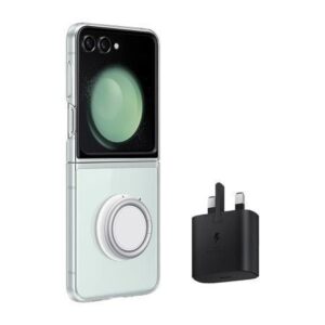 Dėklas Samsung EF-XF73KKTEGWW Z FLIP5 F731 skaidrus STARTER PACK + įkroviklis TA800 UK BOX - Image 1