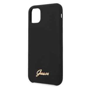 Guess GUHCN58LSLMGBK Apple iPhone 11 Problack dėklas Silicone Vintage Gold Logo - Image 3