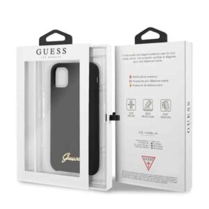 Guess GUHCN58LSLMGBK Apple iPhone 11 Problack dėklas Silicone Vintage Gold Logo - Image 7