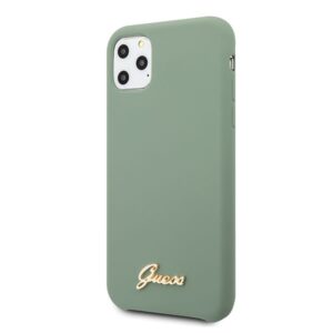 Guess GUHCN65LSLMGKA Apple iPhone 11 Pro Max khaki dėklas Silicone Vintage Gold Logo - Image 2