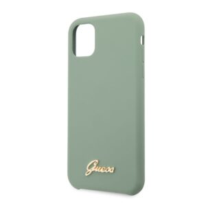 Guess GUHCN65LSLMGKA Apple iPhone 11 Pro Max khaki dėklas Silicone Vintage Gold Logo - Image 3