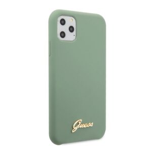 Guess GUHCN65LSLMGKA Apple iPhone 11 Pro Max khaki dėklas Silicone Vintage Gold Logo - Image 5