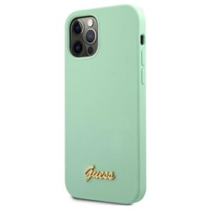 Guess GUHCP12MLSLMGGN Apple iPhone12/12 Pro 6,1" zielony/green dėklas Metal Logo Script - Image 2
