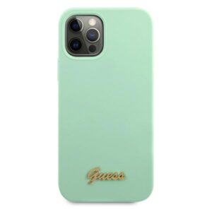 Guess GUHCP12MLSLMGGN Apple iPhone12/12 Pro 6,1" zielony/green dėklas Metal Logo Script - Image 3