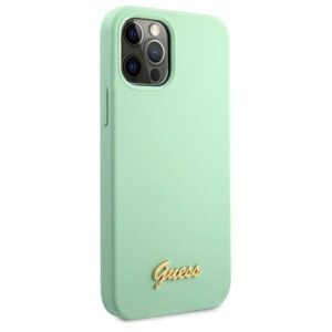 Guess GUHCP12MLSLMGGN Apple iPhone12/12 Pro 6,1" zielony/green dėklas Metal Logo Script - Image 4