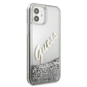 Guess GUHCP12SGLVSSI Apple iPhone 12 mini5,4" srebrny/silver dėklas Glitter Vintage Script - Image 4