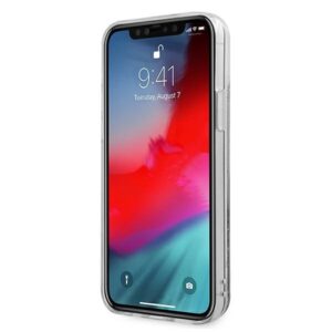 Guess GUHCP12SGLVSSI Apple iPhone 12 mini5,4" srebrny/silver dėklas Glitter Vintage Script - Image 5