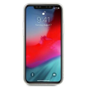 Guess GUHCP12SGLVSSI Apple iPhone 12 mini5,4" srebrny/silver dėklas Glitter Vintage Script - Image 6