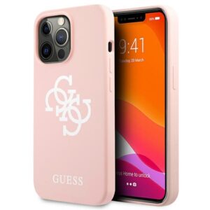 Guess GUHCP13LLS4GWPI Apple iPhone 13 Pro / 13 6,1" różowy/pink dėklas Silicone 4G Logo