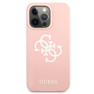 Guess GUHCP13LLS4GWPI Apple iPhone 13 Pro / 13 6,1" różowy/pink dėklas Silicone 4G Logo - Image 3