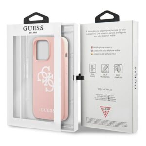 Guess GUHCP13LLS4GWPI Apple iPhone 13 Pro / 13 6,1" różowy/pink dėklas Silicone 4G Logo - Image 8