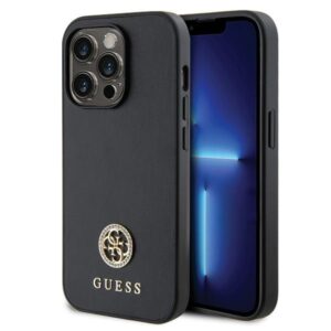 Guess GUHCP14LPS4DGPK Apple iPhone 14 Pro 6.1" black dėklas Strass Metal Logo