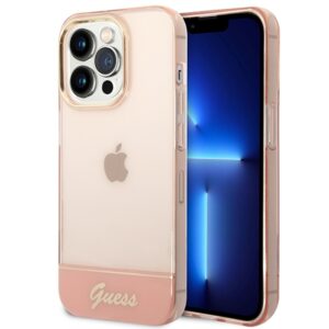 Guess GUHCP14XHGCOP Apple iPhone 14 Pro Max 6,7" różowy/pink dėklas Translucent