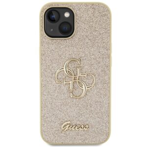Guess GUHCP15MHG4SGD Apple iPhone 15 Plus / 14 Plus 6.7" złoty/gold dėklas Glitter Script Big 4G - Image 3