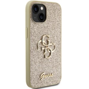 Guess GUHCP15MHG4SGD Apple iPhone 15 Plus / 14 Plus 6.7" złoty/gold dėklas Glitter Script Big 4G - Image 4