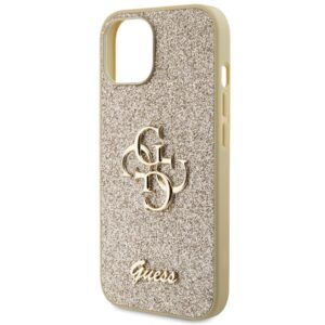 Guess GUHCP15MHG4SGD Apple iPhone 15 Plus / 14 Plus 6.7" złoty/gold dėklas Glitter Script Big 4G - Image 6
