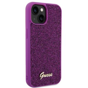 Guess GUHCP15SPMSDGSF Apple iPhone 15 / 14 / 13 6.1" fuschia dėklas Disco Metal Script - Image 4