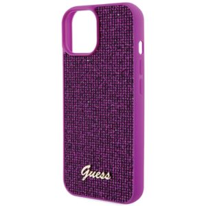 Guess GUHCP15SPMSDGSF Apple iPhone 15 / 14 / 13 6.1" fuschia dėklas Disco Metal Script - Image 6