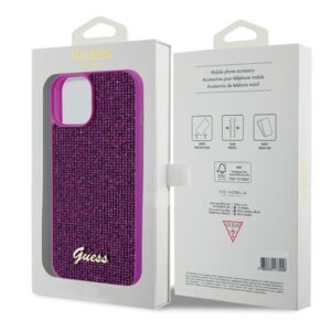 Guess GUHCP15SPMSDGSF Apple iPhone 15 / 14 / 13 6.1" fuschia dėklas Disco Metal Script - Image 8