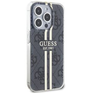 Guess GUHCP15XH4PSEGK Apple iPhone 15 Pro Max 6.7" black dėklas IML 4G Gold Stripe - Image 4